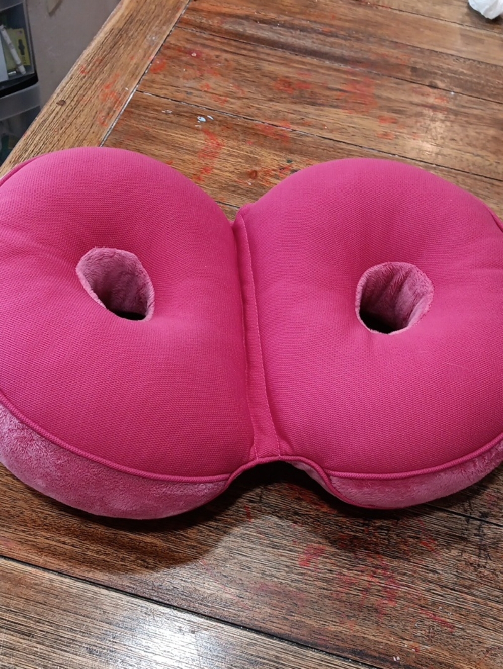 Hot Pink Contoured Seat Cushion with Double Donut Design
